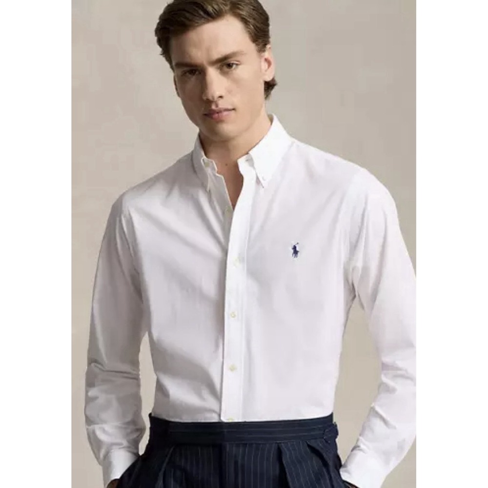 Polo Ralph Lauren Oxford Shirt Mens Large White Button Up Classic Fit Pony F11